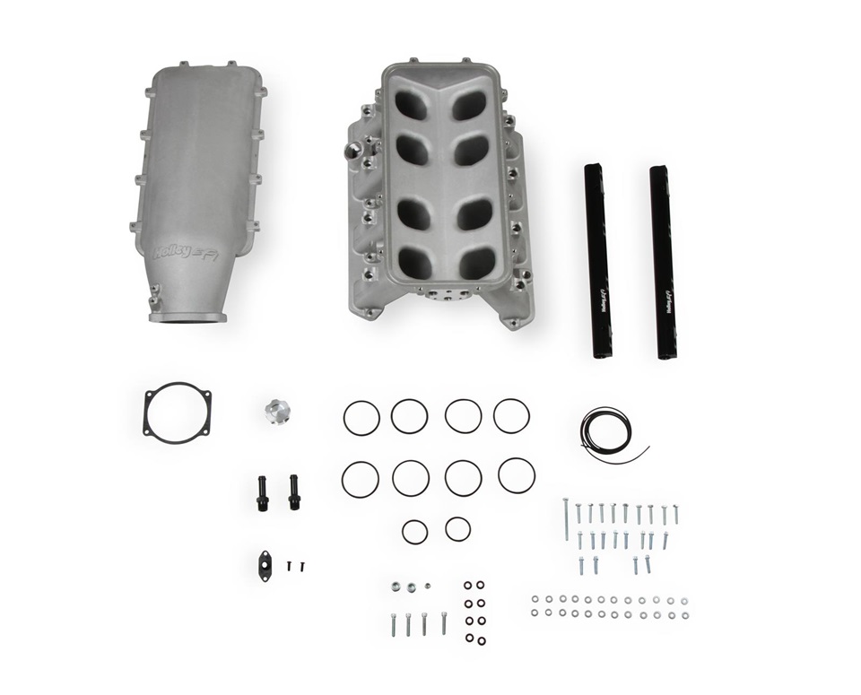 Holley EFI Gen III Hemi Hi-Ram Satin Intake Manifold Kit - Click Image to Close